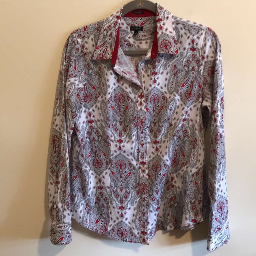 Talbots Wrinkle Resistant Button-Down Blouse - image 1